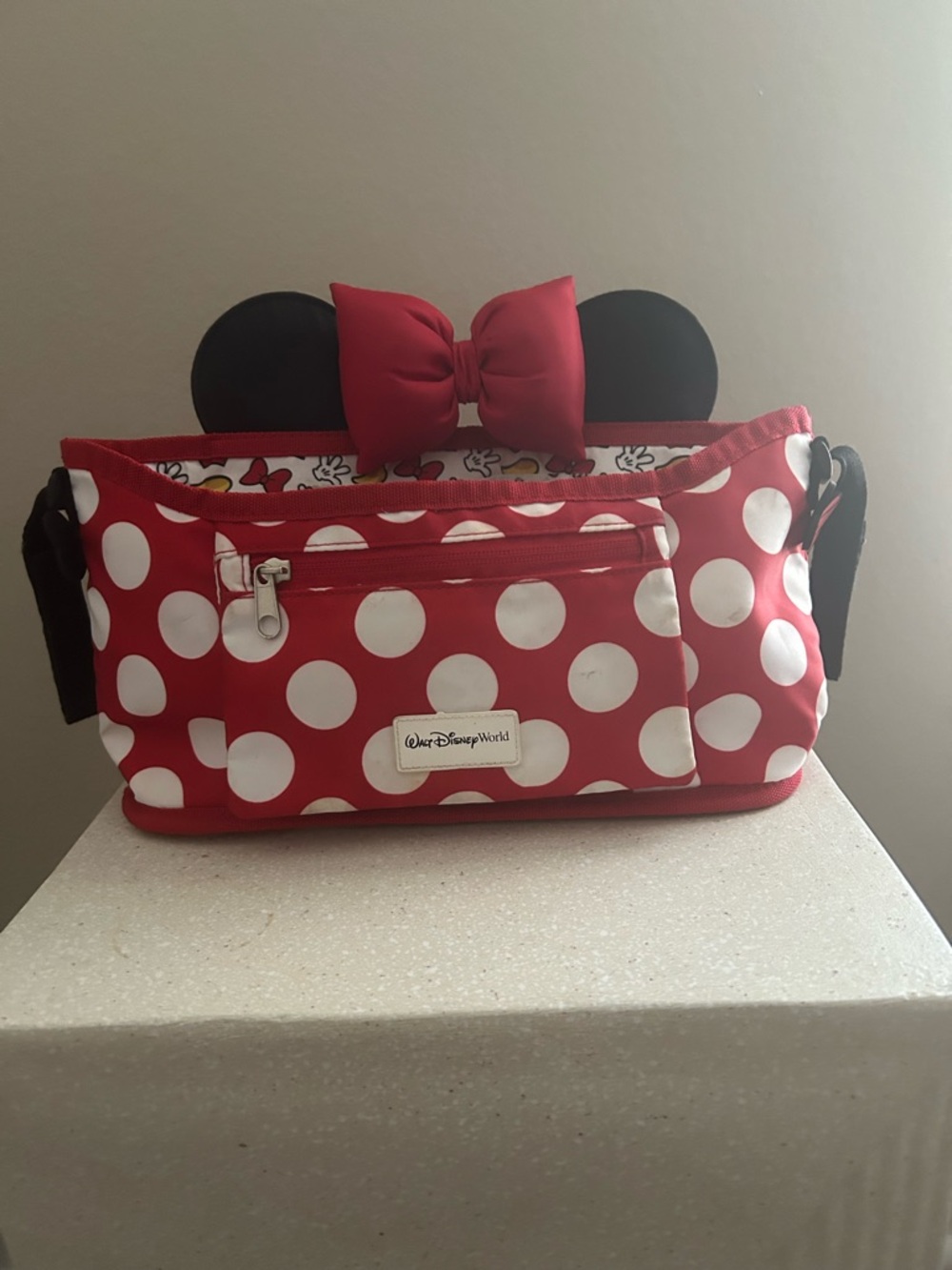 Walt Disney World Red Minnie Mouse stroller organizer